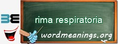 WordMeaning blackboard for rima respiratoria